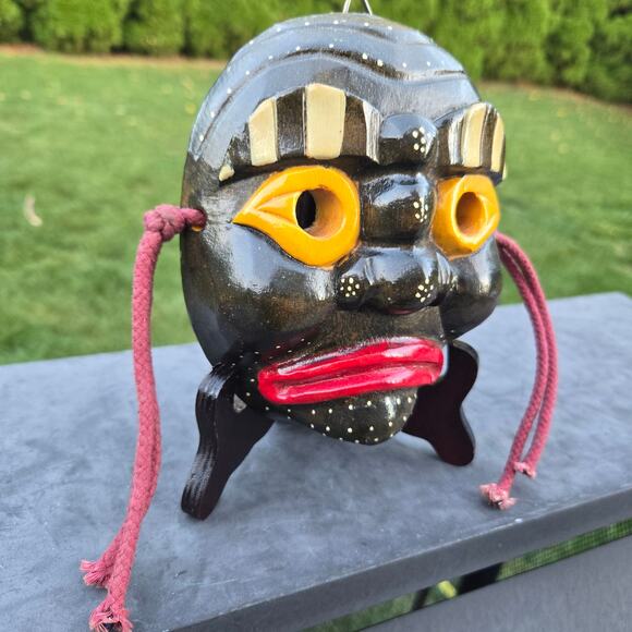 Vintage Traditional Korean Hahoetal Wood Hand Carved Mask Ceremonial Marked - Picture 2 of 12